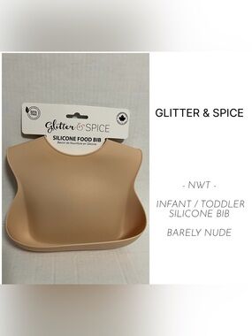 GLITTER & SPICE - NWT - NUDE SILICONE BIB